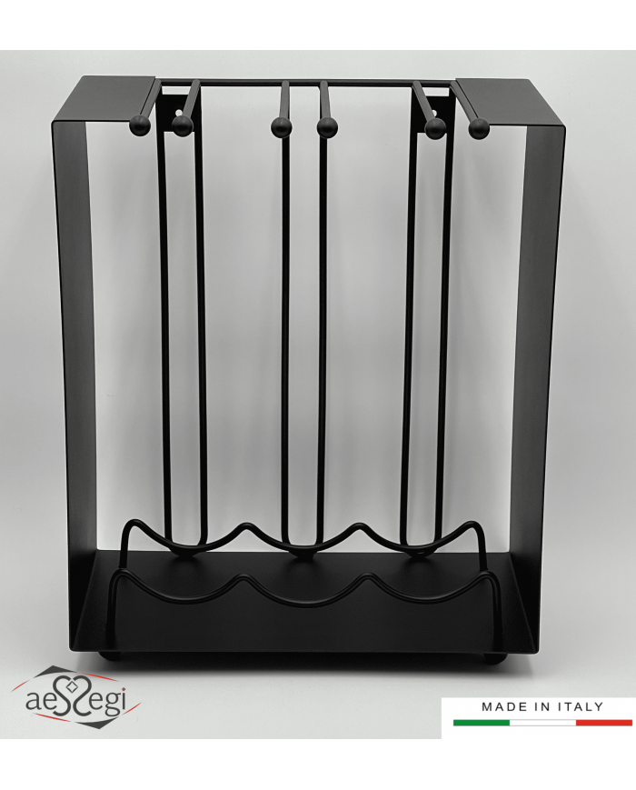 Cantinetta Portabottiglie e Bicchieri in Metallo Artigianale | AESSEGI