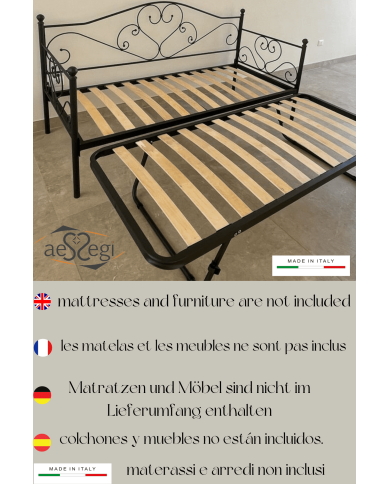 Divano Letto Sogno in Ferro Battuto con Rete Estraibile | AESSEGI Divano Letto Sogno in Ferro Battuto con Rete Estraibile | AESSEGI