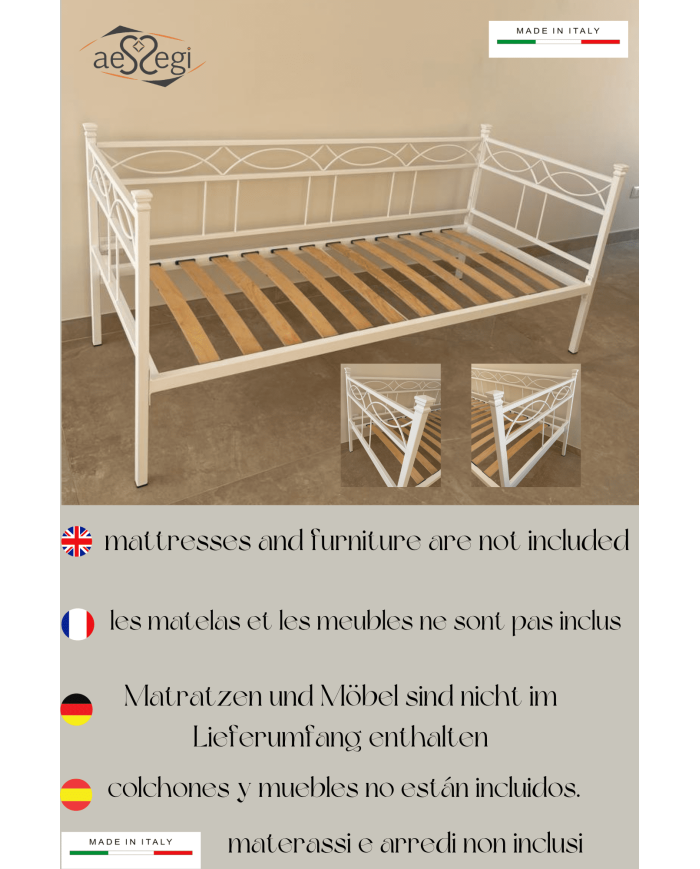 Divano Letto in Ferro Battuto Rosa Anna | Artigianato Italiano AESSEGI Divano Letto in Ferro Battuto Rosa Anna | Artigianato Italiano AESSEGI