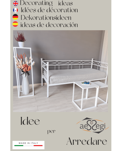 Divano Letto in Ferro Battuto Rosa Anna | Artigianato Italiano AESSEGI Divano Letto in Ferro Battuto Rosa Anna | Artigianato Italiano AESSEGI