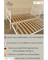 Divano Letto in Ferro Battuto Rosa Anna con Rete Estraibile | AESSEGI Divano Letto in Ferro Battuto Rosa Anna con Rete Estraibile | AESSEGI