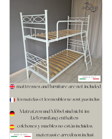 Letto a Castello in Ferro Battuto Rosa Anna | AESSEGI Letto a Castello in Ferro Battuto Rosa Anna | AESSEGI