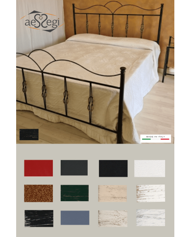 Letto matrimoniale in ferro battuto Fiocco Letto matrimoniale in ferro battuto Fiocco