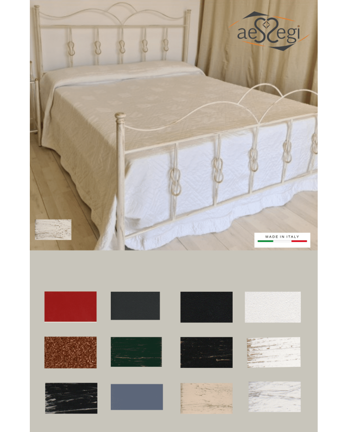 Letto matrimoniale in ferro battuto modello Fiocco - AESSEGI Letto matrimoniale in ferro battuto modello Fiocco - AESSEGI