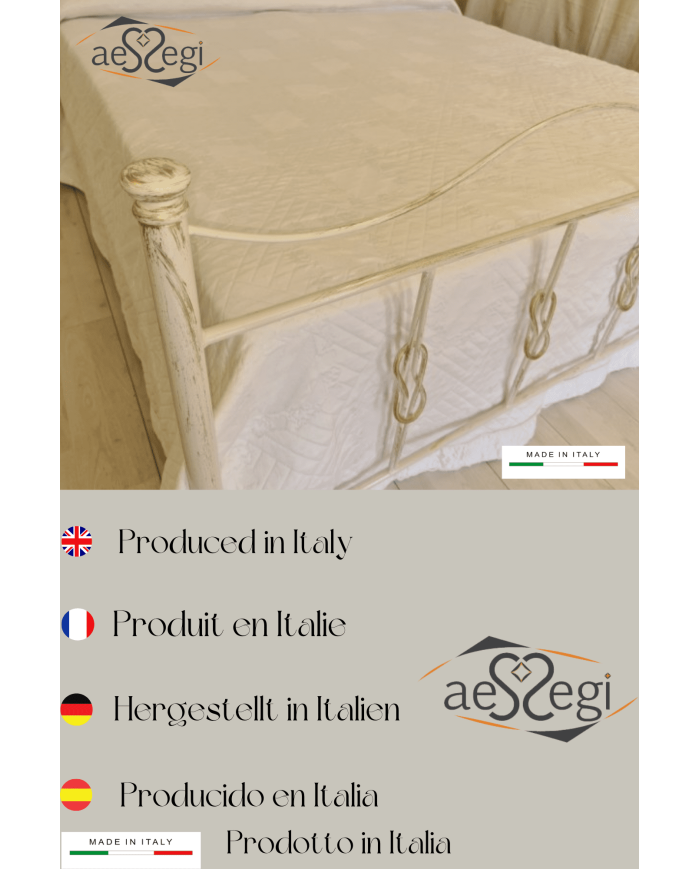 Letto Matrimoniale Ferro Battuto Fiocco | AESSEGI Letto Matrimoniale Ferro Battuto Fiocco | AESSEGI