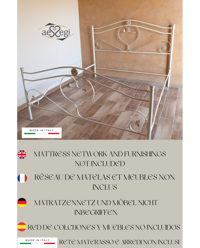 Letto Matrimoniale Cuore in Ferro Battuto | AESSEGI Letto Matrimoniale Cuore in Ferro Battuto | AESSEGI