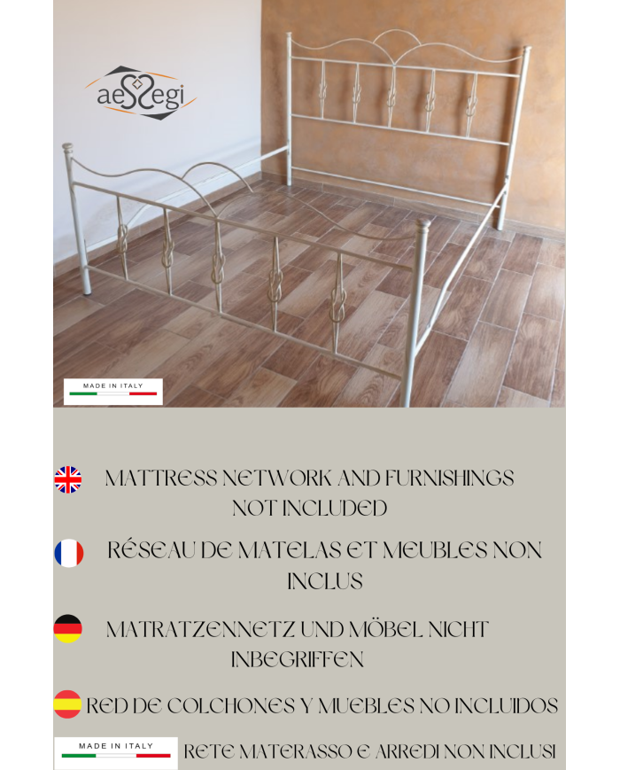 Letto Matrimoniale Ferro Battuto Fiocco | AESSEGI Letto Matrimoniale Ferro Battuto Fiocco | AESSEGI