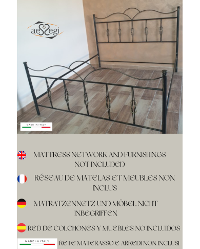 Letto matrimoniale in ferro battuto Fiocco Letto matrimoniale in ferro battuto Fiocco