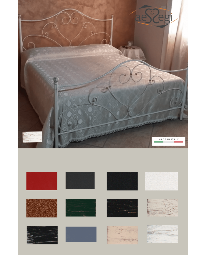 Letto matrimoniale in ferro battuto modello Sogno - AESSEGI Letto matrimoniale in ferro battuto modello Sogno - AESSEGI