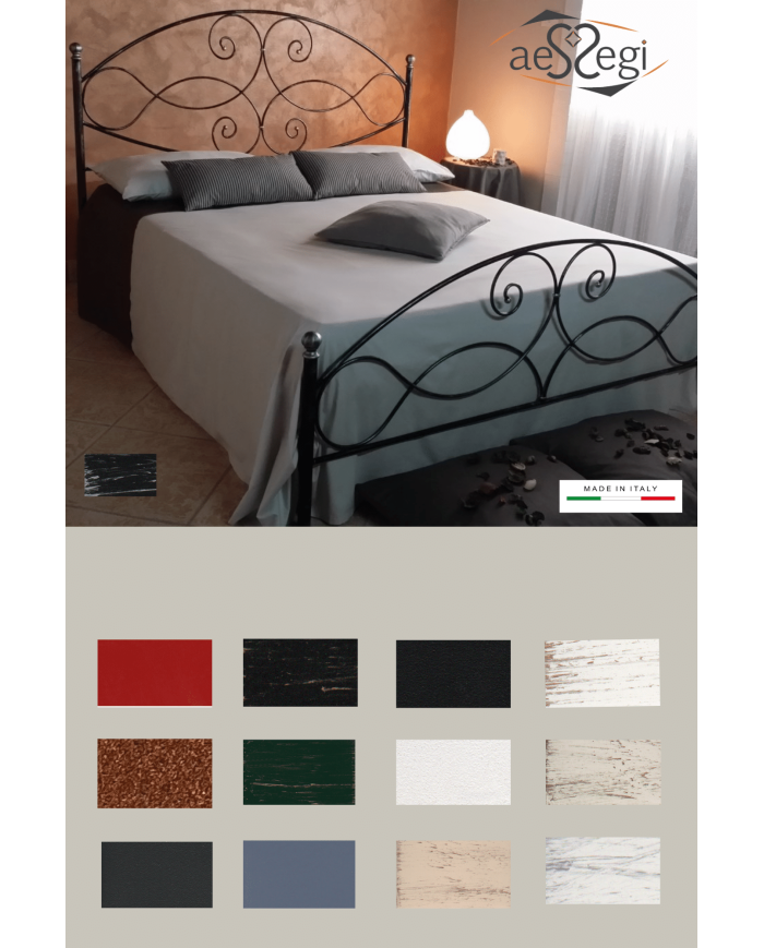 Letto matrimoniale in ferro battuto modello Gentjana - AESSEGI Letto matrimoniale in ferro battuto modello Gentjana - AESSEGI