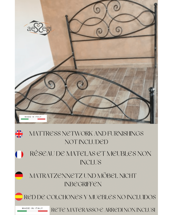 Letto Matrimoniale Ferro Battuto Gentjana | AESSEGI Letto Matrimoniale Ferro Battuto Gentjana | AESSEGI