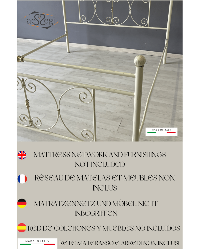 Letto Matrimoniale Ferro Battuto Mimosa | AESSEGI Letto Matrimoniale Ferro Battuto Mimosa | AESSEGI