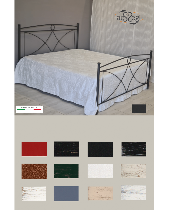 Letto matrimoniale in ferro battuto modello Tiffany - AESSEGI Letto matrimoniale in ferro battuto modello Tiffany - AESSEGI