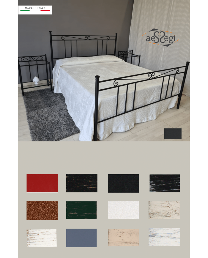 Letto matrimoniale in ferro battuto modello Silvana - AESSEGI Letto matrimoniale in ferro battuto modello Silvana - AESSEGI