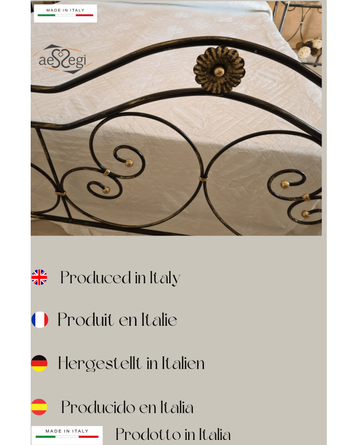 Letto Matrimoniale Ferro Battuto Laura | AESSEGI Letto Matrimoniale Ferro Battuto Laura | AESSEGI