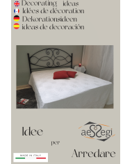 Letto Matrimoniale Ferro Battuto Gentjana con Giroletto | AESSEGI 	• Letto Matrimoniale Ferro Battuto Gentjana con Giroletto | AESSEGI 	•