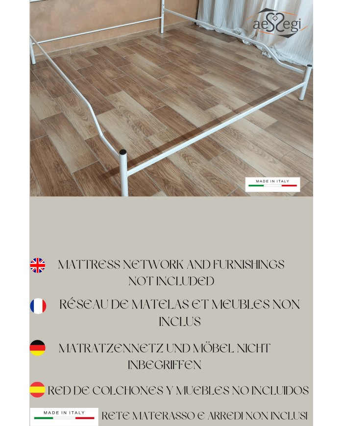 Letto Matrimoniale Ferro Battuto Denise con Giroletto | AESSEGI Letto Matrimoniale Ferro Battuto Denise con Giroletto | AESSEGI