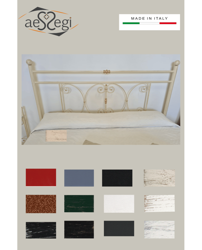 Letto Matrimoniale Ferro Battuto Mimosa con Giroletto | AESSEGI Letto Matrimoniale Ferro Battuto Mimosa con Giroletto | AESSEGI