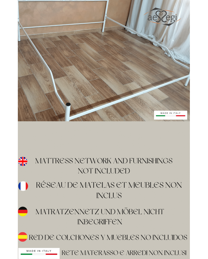 Letto Matrimoniale Ferro Battuto Rosa Anna con Giroletto | AESSEGI Letto Matrimoniale Ferro Battuto Rosa Anna con Giroletto | AESSEGI