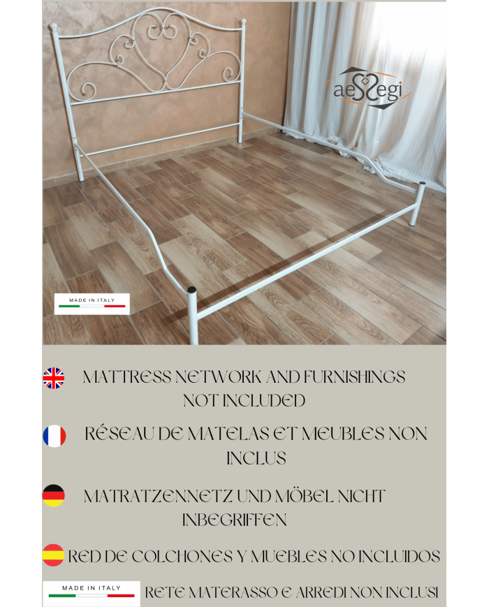 Letto Matrimoniale Ferro Battuto Sogno con Giroletto | AESSEGI Letto Matrimoniale Ferro Battuto Sogno con Giroletto | AESSEGI