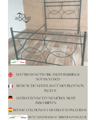 Letto una piazza e mezza in ferro battuto Marianne