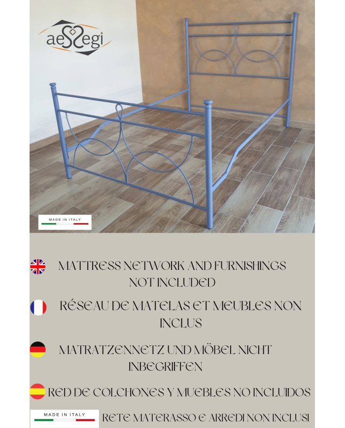Letto una Piazza e Mezza in Ferro Battuto Marianne | AESSEGI Letto una Piazza e Mezza in Ferro Battuto Marianne | AESSEGI
