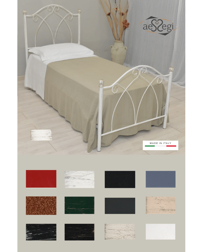 Letto singolo in ferro battuto modello Denise - AESSEGI Letto singolo in ferro battuto modello Denise - AESSEGI