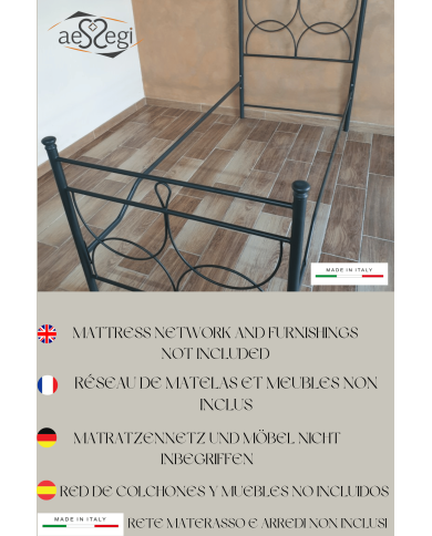 Letto singolo in ferro battuto Marianne