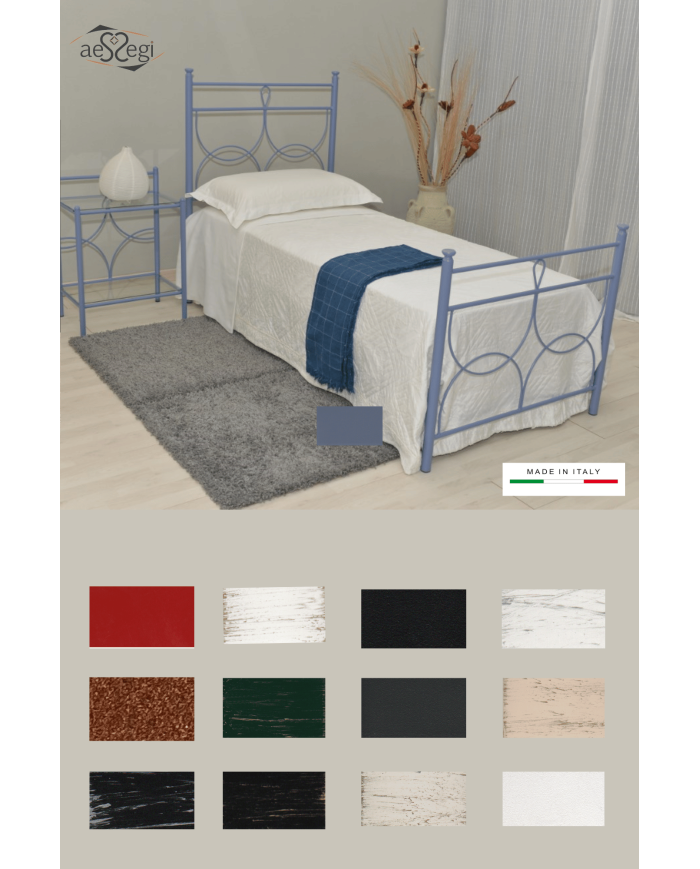 Letto singolo in ferro battuto modello Marianne - AESSEGI Letto singolo in ferro battuto modello Marianne - AESSEGI