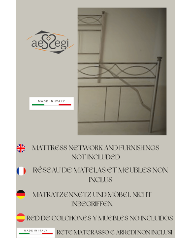 Letto Singolo in Ferro Battuto Rosa Anna | AESSEGI Letto Singolo in Ferro Battuto Rosa Anna | AESSEGI