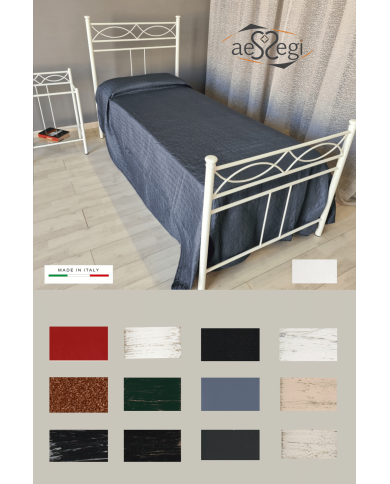 Letto singolo in ferro battuto modello Rosa Anna - AESSEGI Letto singolo in ferro battuto modello Rosa Anna - AESSEGI