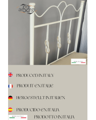 Testata Letto Singolo Ferro Battuto Fiocco con Giroletto | AESSEGI Testata Letto Singolo Ferro Battuto Fiocco con Giroletto | AESSEGI