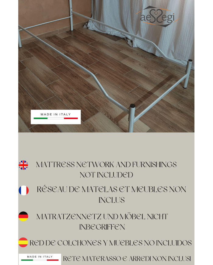 Testata Letto Singolo Ferro Battuto Fiocco con Giroletto | AESSEGI Testata Letto Singolo Ferro Battuto Fiocco con Giroletto | AESSEGI