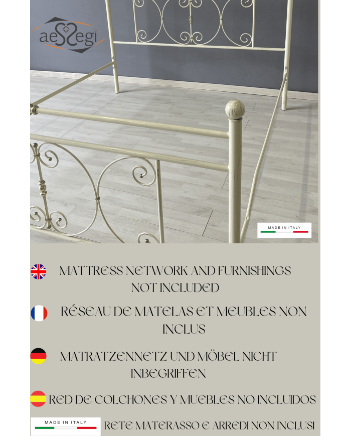 Letto alla Francese in Ferro Battuto Mimosa | AESSEGI Letto alla Francese in Ferro Battuto Mimosa | AESSEGI