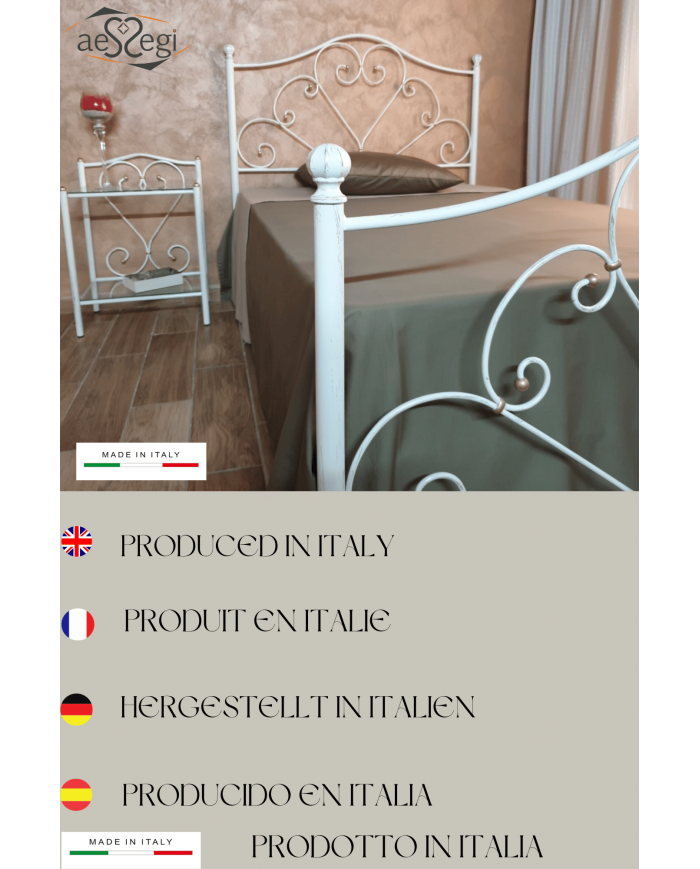 Letto alla Francese in Ferro Battuto Sogno | AESSEGI Letto alla Francese in Ferro Battuto Sogno | AESSEGI