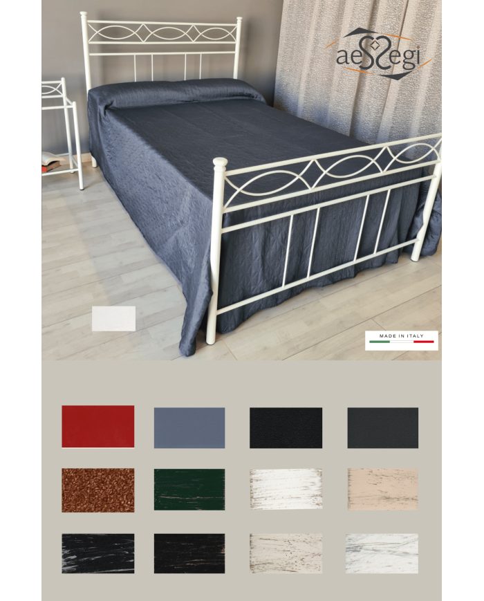 Letto alla francese in ferro battuto Rosa Anna - AESSEGI Letto alla francese in ferro battuto Rosa Anna - AESSEGI