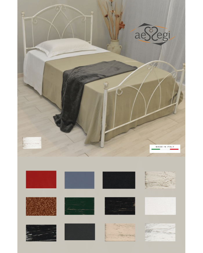 Letto alla francese in ferro battuto Denise - AESSEGI Letto alla francese in ferro battuto Denise - AESSEGI