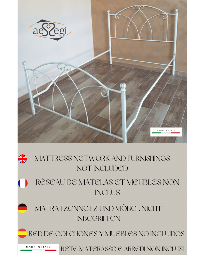 Letto alla Francese in Ferro Battuto Denise | AESSEGI Letto alla Francese in Ferro Battuto Denise | AESSEGI