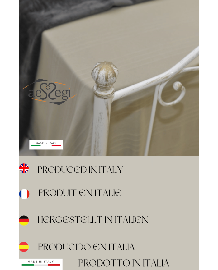 Letto alla Francese in Ferro Battuto Denise | AESSEGI Letto alla Francese in Ferro Battuto Denise | AESSEGI