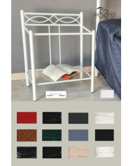 Comodino in ferro battuto modello Rosa Anna con doppio ripiano in vetro - AESSEGI Comodino in ferro battuto modello Rosa Anna con doppio ripiano in vetro - AESSEGI