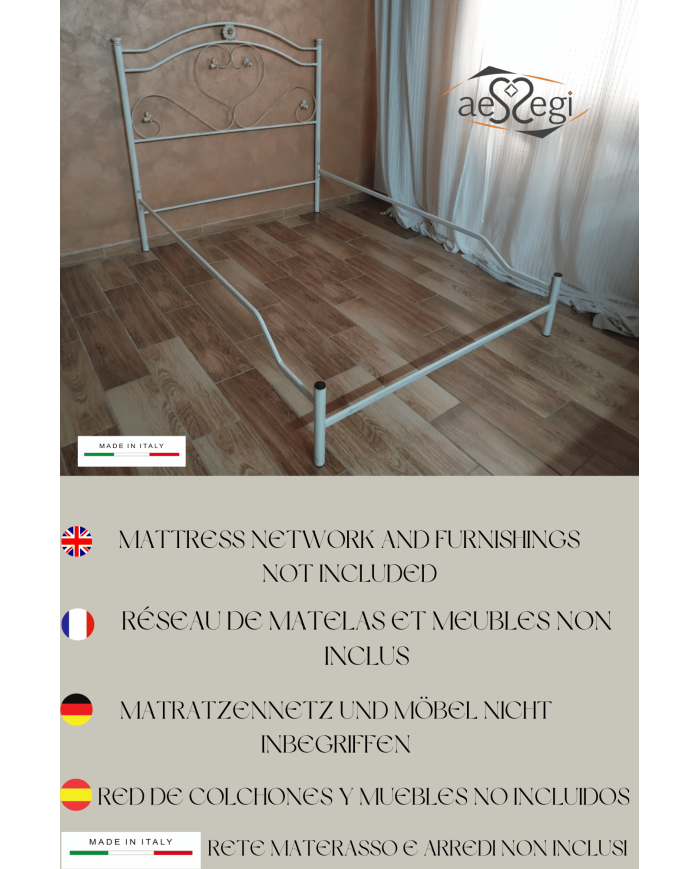 Letto alla Francese Cuore - Testata con Giroletto | AESSEGI Letto alla Francese Cuore - Testata con Giroletto | AESSEGI