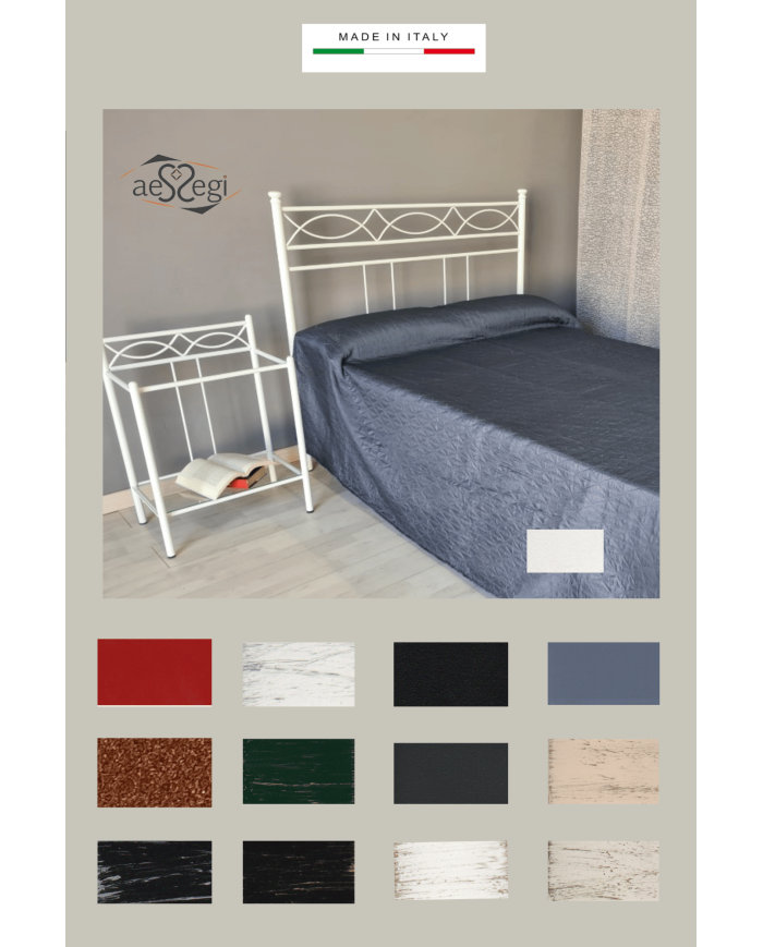 Testata letto alla francese in ferro battuto Rosa Anna con giroletto - AESSEGI Testata letto alla francese in ferro battuto Rosa Anna con giroletto - AESSEGI