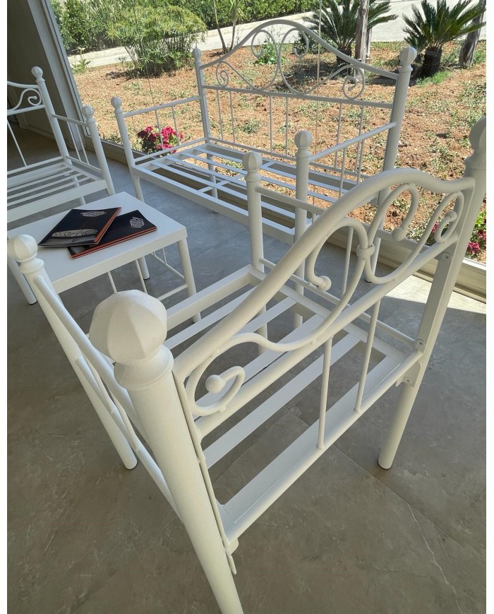 Set salottino in ferro battuto da giardino Valentina Set salottino in ferro battuto da giardino Valentina