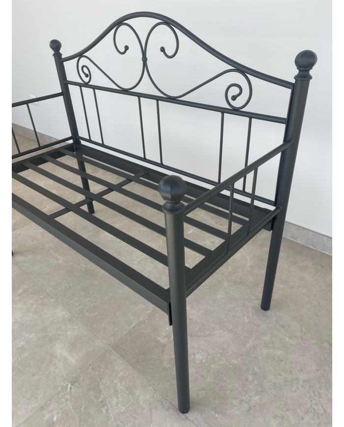Divano letto in ferro battuto Sogno antracite con rete a doghe Divano letto in ferro battuto Sogno antracite con rete a doghe