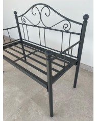 Divano letto in ferro battuto Sogno antracite con rete a doghe