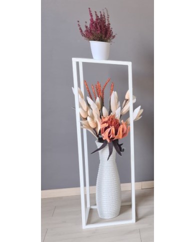 Portavasi artigianale in ferro con piano in metallo personalizzabile - AESSEGI