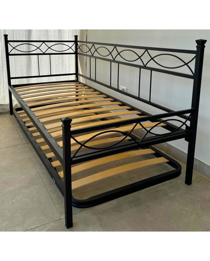 Dormeuse in Ferro Battuto Rosa Anna con Rete Estraibile | AESSEGI