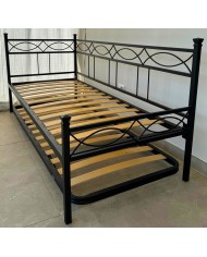 Dormeuse in Ferro Battuto Rosa Anna con Rete Estraibile | AESSEGI