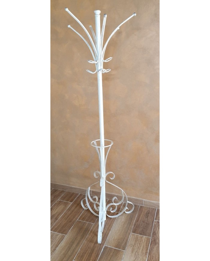 Appendiabiti da Terra in Ferro Battuto con Poggia Ombrelli | AESSEGI Appendiabiti da Terra in Ferro Battuto con Poggia Ombrelli | AESSEGI