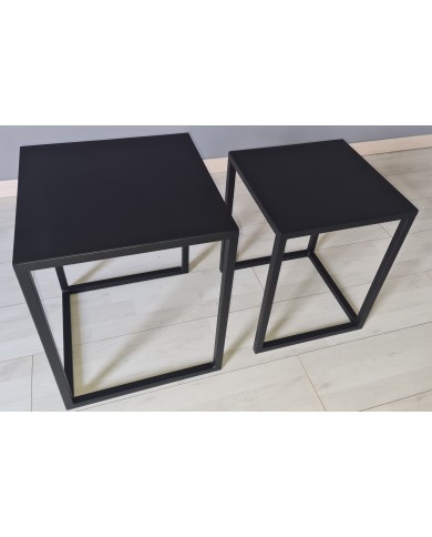 Set Tavolini da Salotto in Ferro con Piano in Metallo | AESSEGI